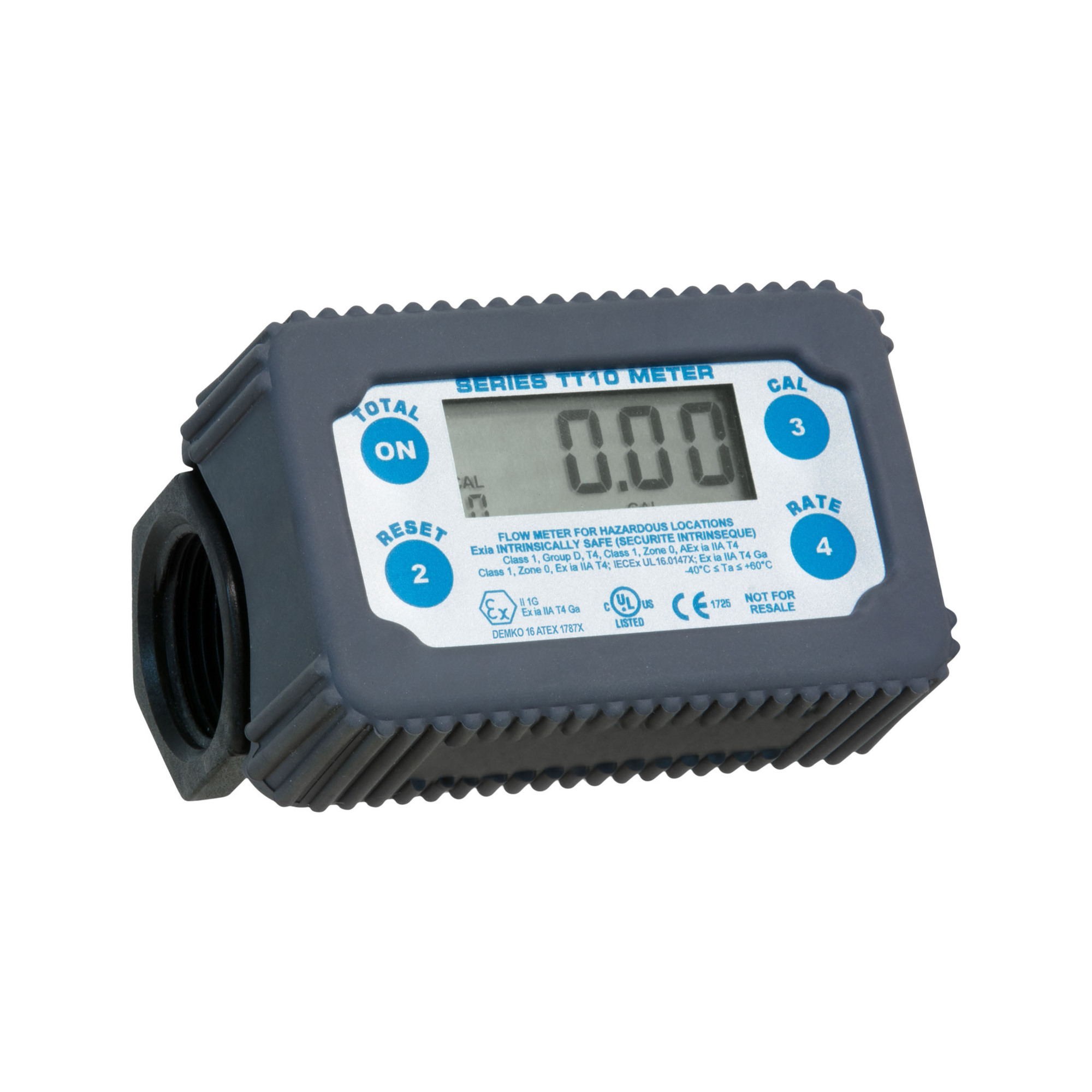 Fill-Rite Digital Turbine Fuel Meter,1in. Inlet/Outlet, 2 to 35 GPM, Polymer, Model# TT10PN